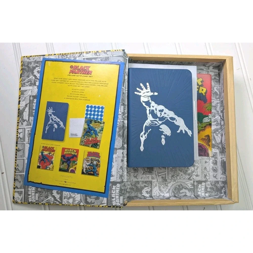 Marvel Comics The Black Panther Deluxe Note Card Set Book Box Stickers‎ New 2018
